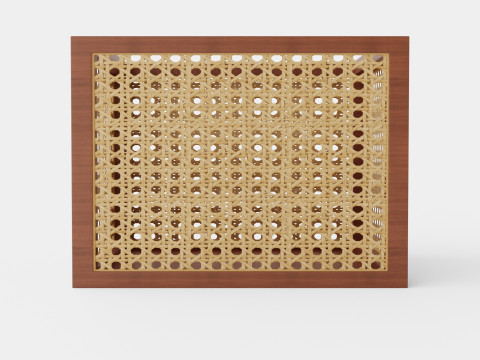 Rattan storage basket Brown 3D Model