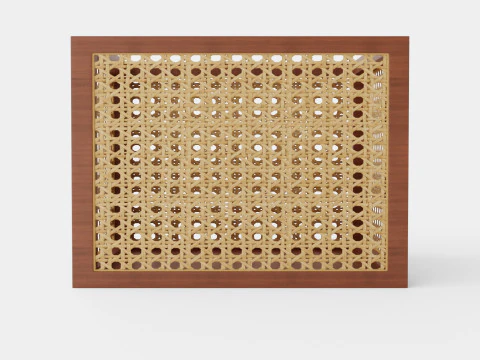Rattan storage basket Brown 3D Model