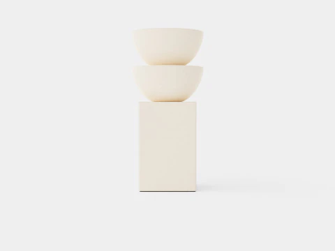 Ceramic candlestick with a square base 3D Model
