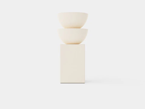 Ceramic candlestick with a square base 3D Model