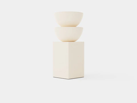 Ceramic candlestick with a square base 3D Model