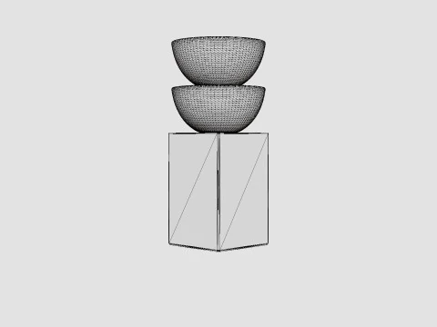 Ceramic candlestick with a square base 3D Model