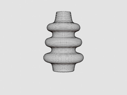 Large vase in glazed ceramic 3D Model