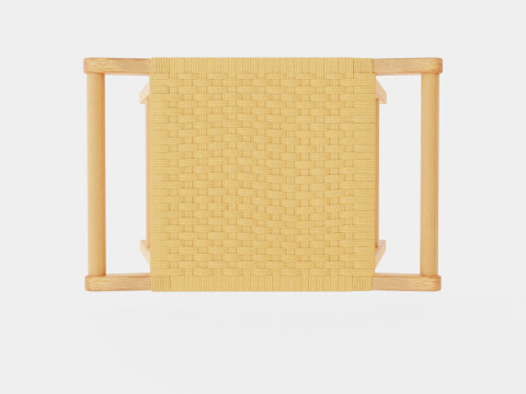 Sturdy wooden stool with a seat Modèle 3D