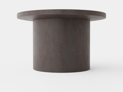 Round coffee table in waxed mango wood 3D Model