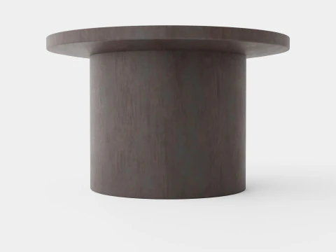 Runder Couchtisch aus gewachstem Mangoholz 3D Modell