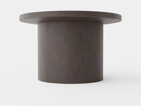 Round coffee table in waxed mango wood 3Dモデル