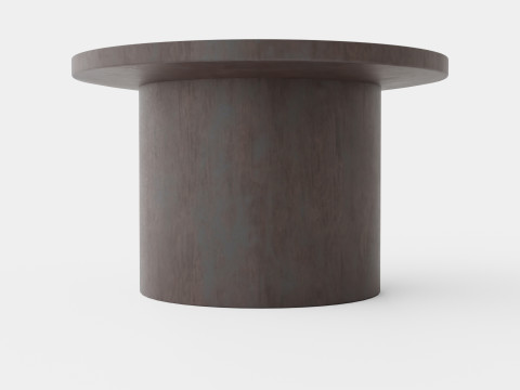 Round coffee table in waxed mango wood 3Dモデル