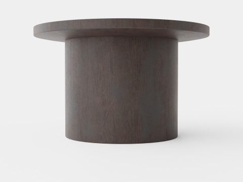 Round coffee table in waxed mango wood 3Dモデル