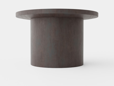 Round coffee table in waxed mango wood 3Dモデル