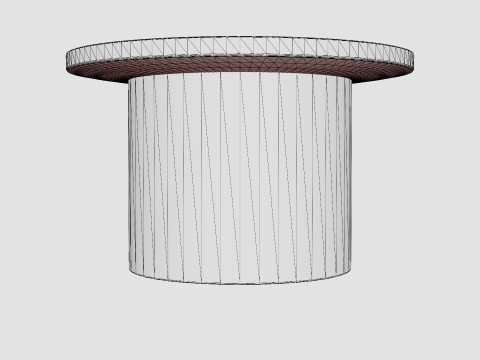 Round coffee table in waxed mango wood 3Dモデル