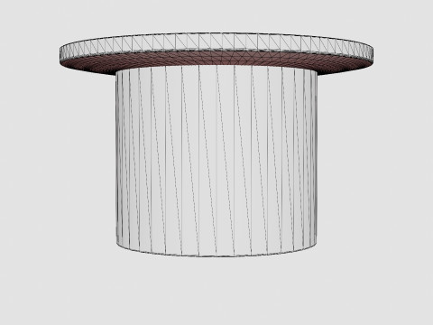 Round coffee table in waxed mango wood 3Dモデル