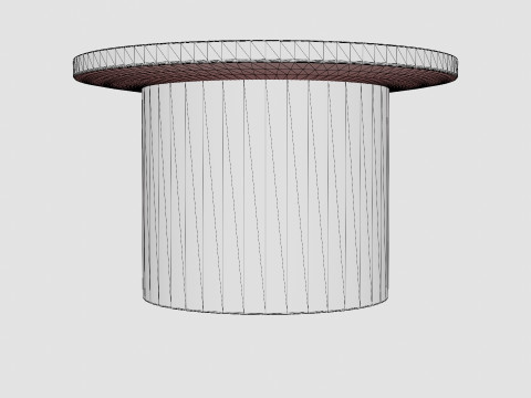 Round coffee table in waxed mango wood 3Dモデル