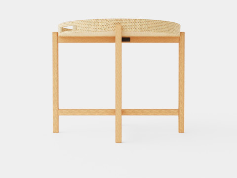 Table with a frame in meranti wood 3D Model