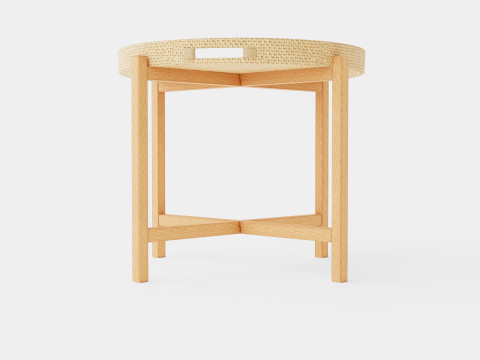 Table with a frame in meranti wood 3D Model