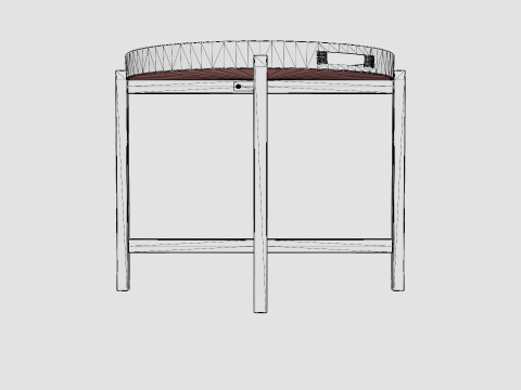Table with a frame in meranti wood 3D Model