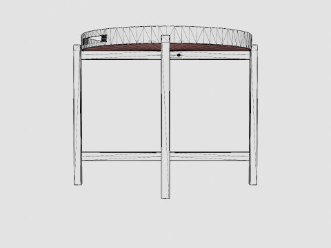 Table with a frame in meranti wood 3D Model