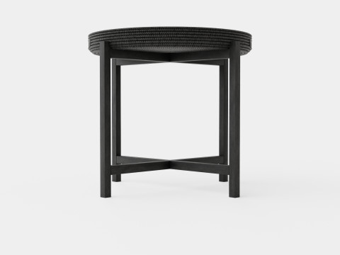 Round Tray Table Black 3Dモデル
