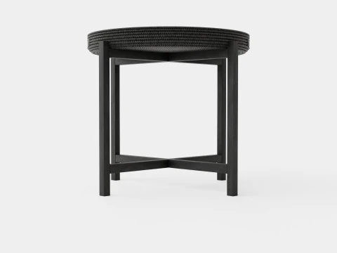 Round Tray Table Black 3D Model