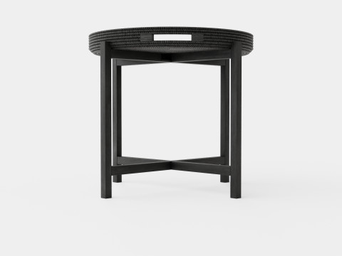 Round Tray Table Black 3Dモデル