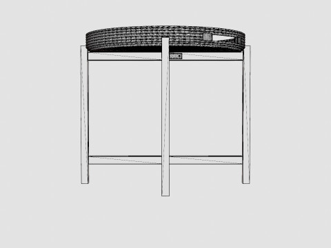 Round Tray Table Black 3Dモデル