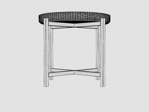 Round Tray Table Black 3Dモデル