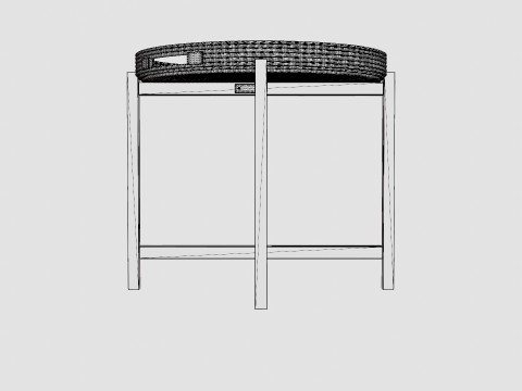 Round Tray Table Black 3Dモデル