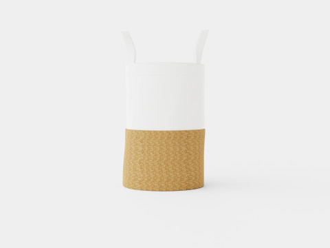 Laundry bag with a braided seagrass Model 3D