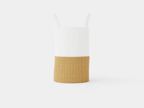 Laundry bag with a braided seagrass 3D Model