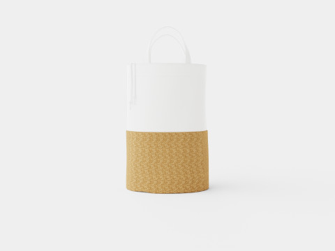 Laundry bag with a braided seagrass Model 3D