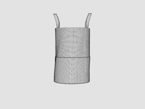 Laundry bag with a braided seagrass 3D Model