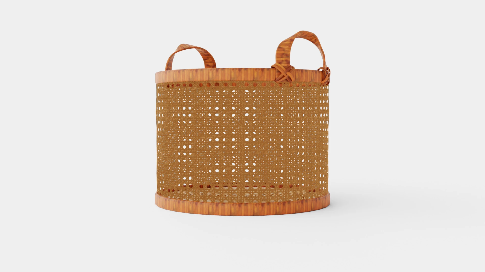 Small Rattan Basket Brown 3D Model .c4d .max .obj .3ds .fbx .stl .blend 