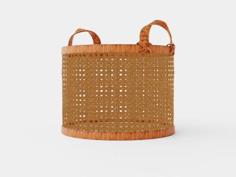 Small Rattan Basket Brown Model 3D
