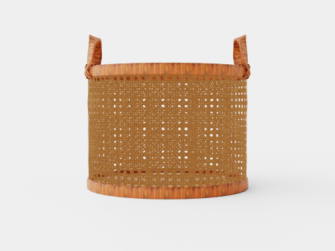 Small Rattan Basket Brown 3D Model