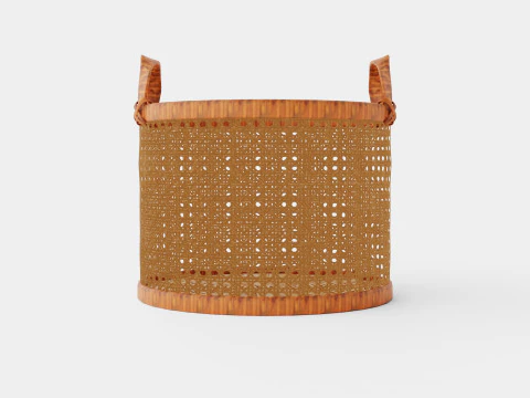 Small Rattan Basket Brown 3D Model