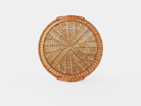 Small Rattan Basket Brown 3D Model