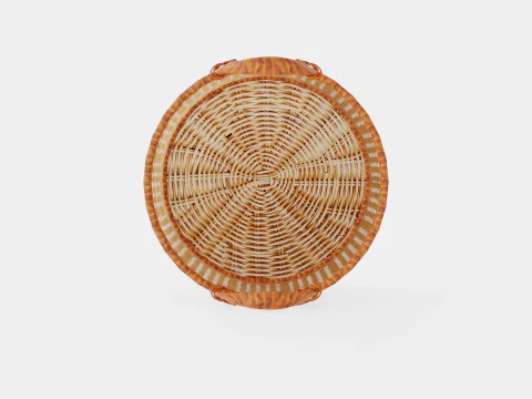 Small Rattan Basket Brown 3D Model