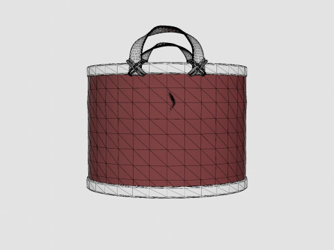 Small Rattan Basket Brown 3D Model
