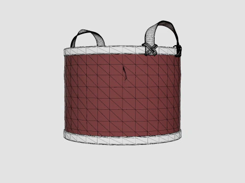 Small Rattan Basket Brown 3D Model