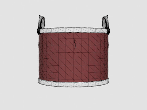 Small Rattan Basket Brown 3D Model