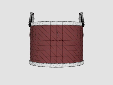 Small Rattan Basket Brown 3D Model