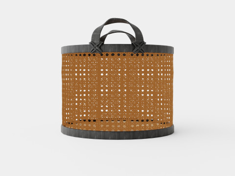 Small Rattan Basket Black 3D Модель