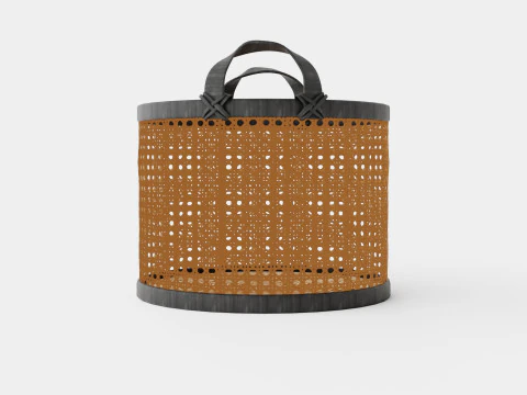 スモールラタンバスケット ブラック 3Dモデル