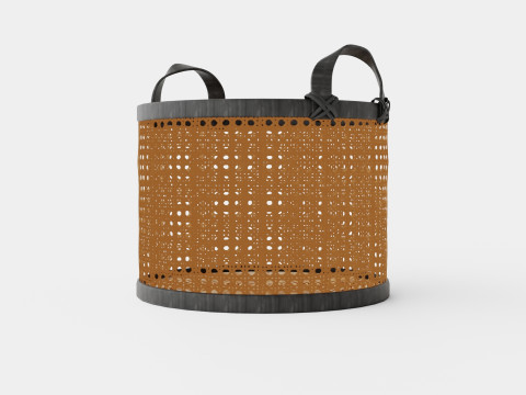 Small Rattan Basket Black 3Dモデル