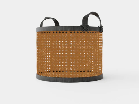 Small Rattan Basket Black 3D Model
