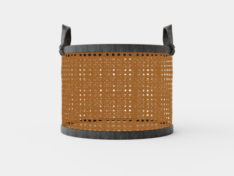 Small Rattan Basket Black 3Dモデル