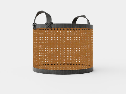 Small Rattan Basket Black 3Dモデル