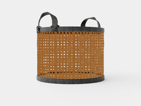 Small Rattan Basket Black 3D Model