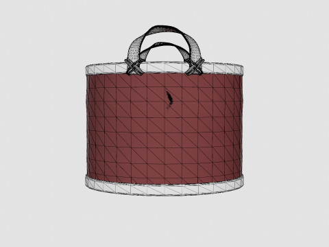 Small Rattan Basket Black 3Dモデル