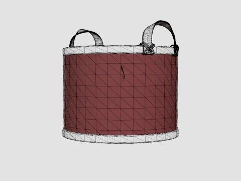 Small Rattan Basket Black 3D Model